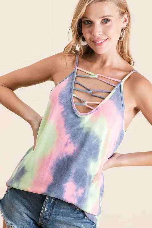 Tie Dye Terry Camisole with Caged Neck eecfc87af9744110b39c511cc349c557-Max-Origin