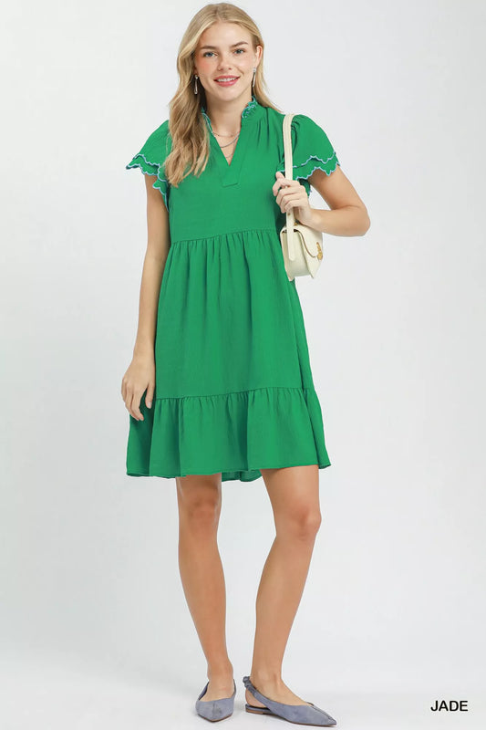 Scallop Flutter Sleeve Tiered Mini Dress eed5450c-4469-4b1e-96cb-aa4aaebba53b-Max-Origin