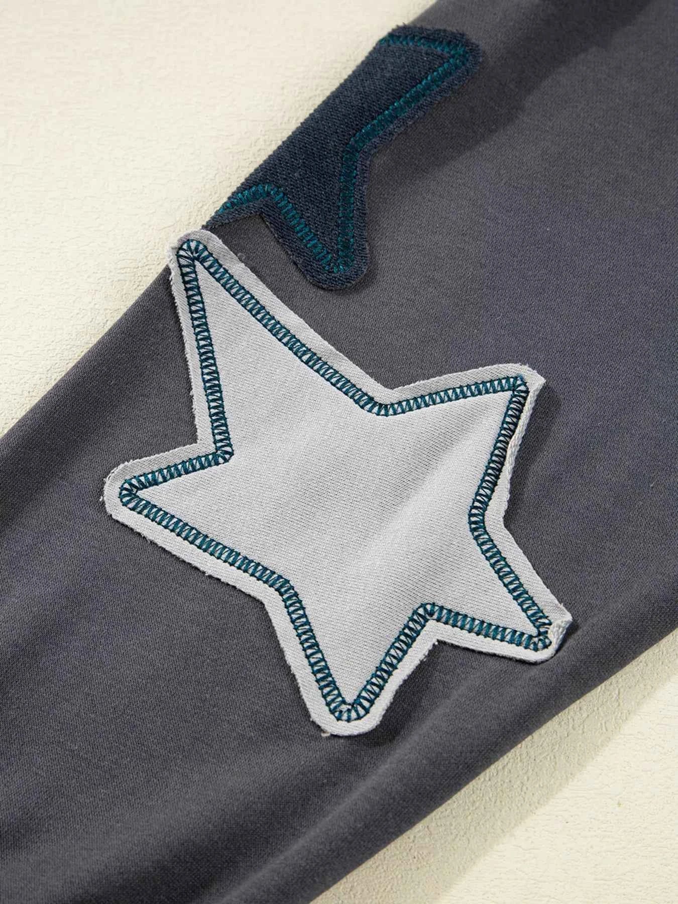 Star Patchwork Contrast Stitching Mineral Wash Kangaroo Pocket Hoodie eeddc2f9488740b8a885ac285d9fa7a9-Max-Origin