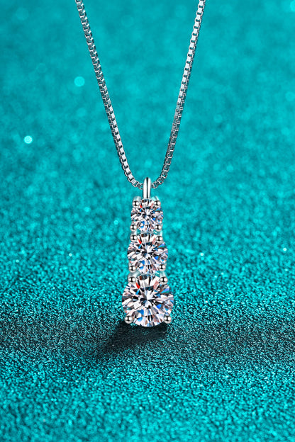 Moissanite Triple-Pendant Necklace