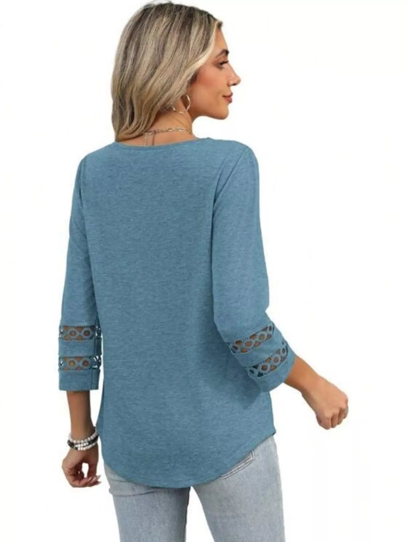 Full Size V-Neck 3/4 Sleeve T-Shirt Plus Size eede4207d49d4c0894255970320269ca-Max-Origin