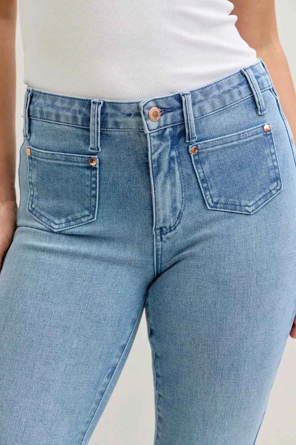 Judy Blue Full Size Mid Rise Bootcut Jeans with Contrast Wash & Front Patch Pockets Plus Size ef06339a68694caeab589812f94baf72-Max-Origin