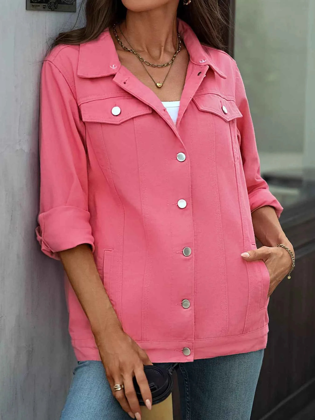 Button Up Long Sleeve Denim Jacket ef0be3b8673845a384414d801bb3f319-Max-Origin