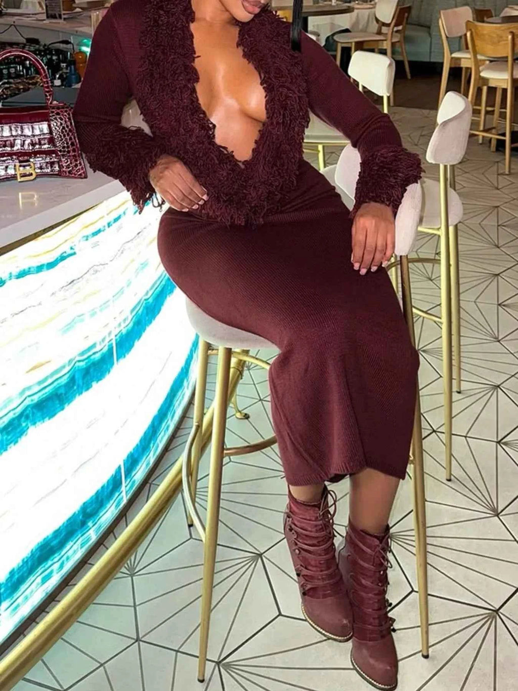 Fringe Trim Bodycon Sweater Dress ef1ccf51-e6bd-48cb-adb5-d56e5f4f56be-Max-Origin