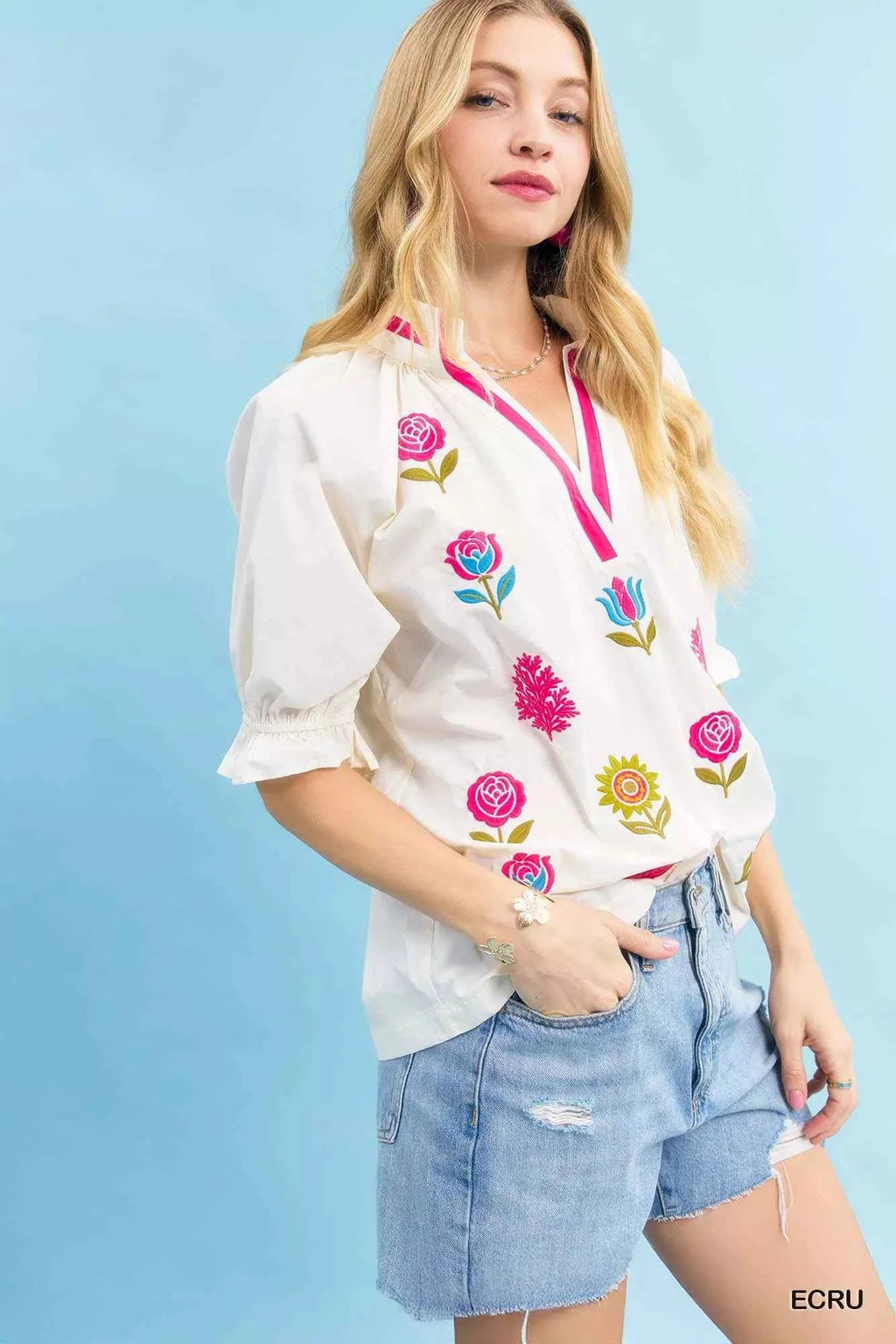 Umgee Embroidered Floral Top with Contrast Trim ef1de087-150b-442b-a699-cd19e2973b91-Max-Origin