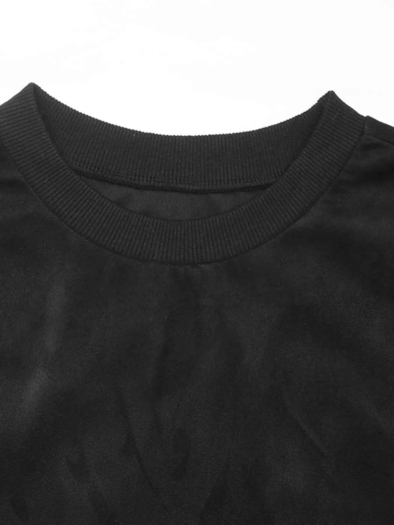Camouflage Hem Detail Round Neck Sweatshirt