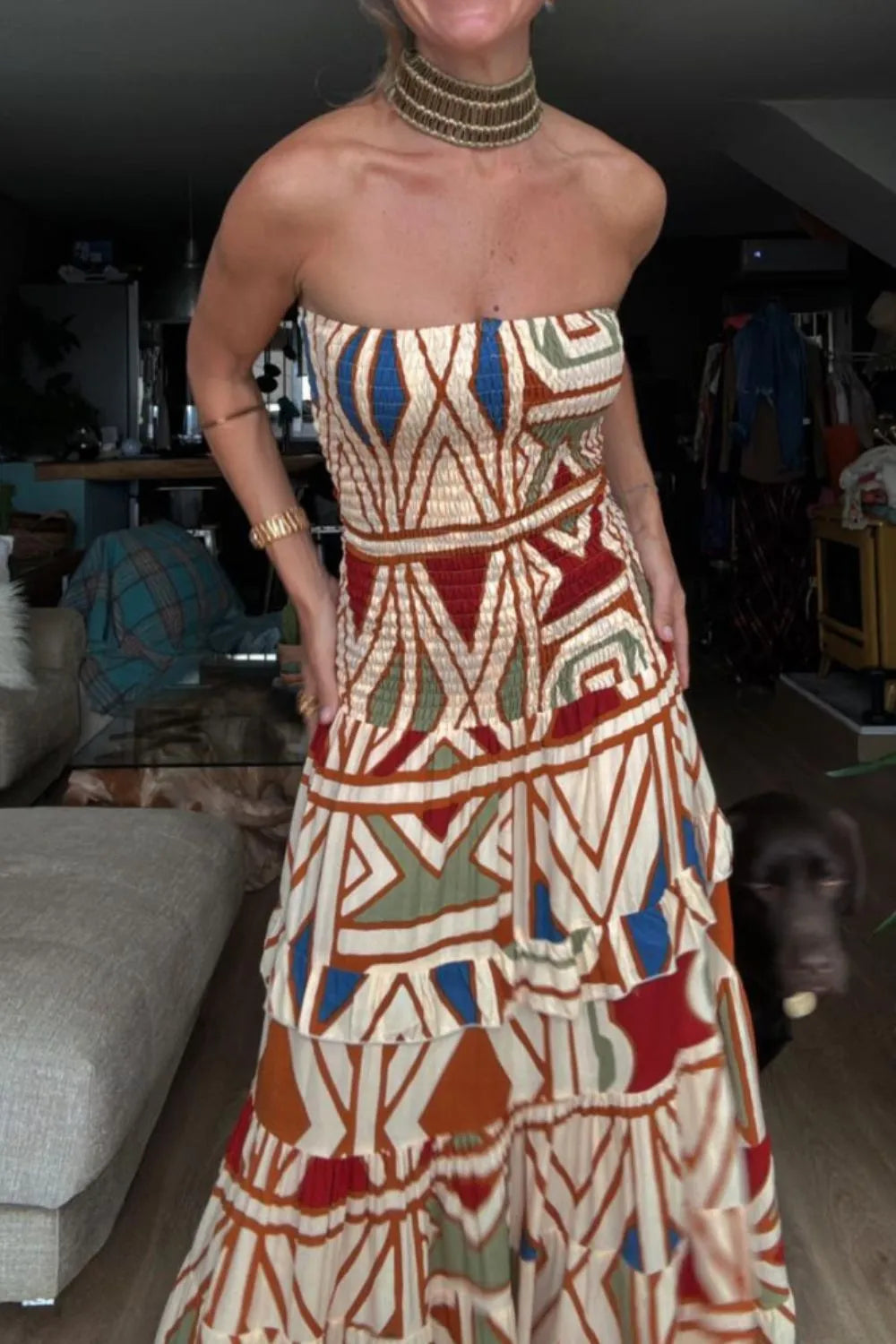 Smocked Printed Tube Dress ef339a8f-c9b3-4604-98e2-378ec4de3483-Max-Origin