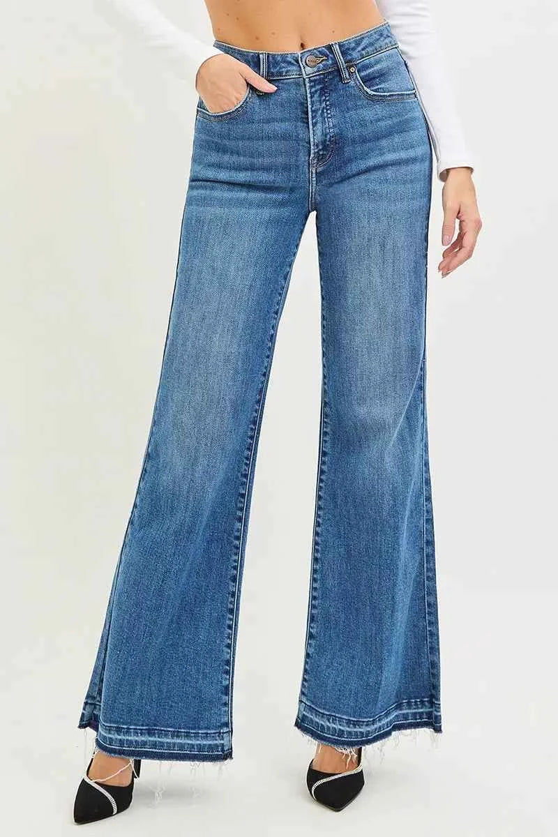 RISEN High Rise Wide Leg Jeans With Released Hem ef377984dc4c4ef0975928c15b0f33d2-Max-Origin