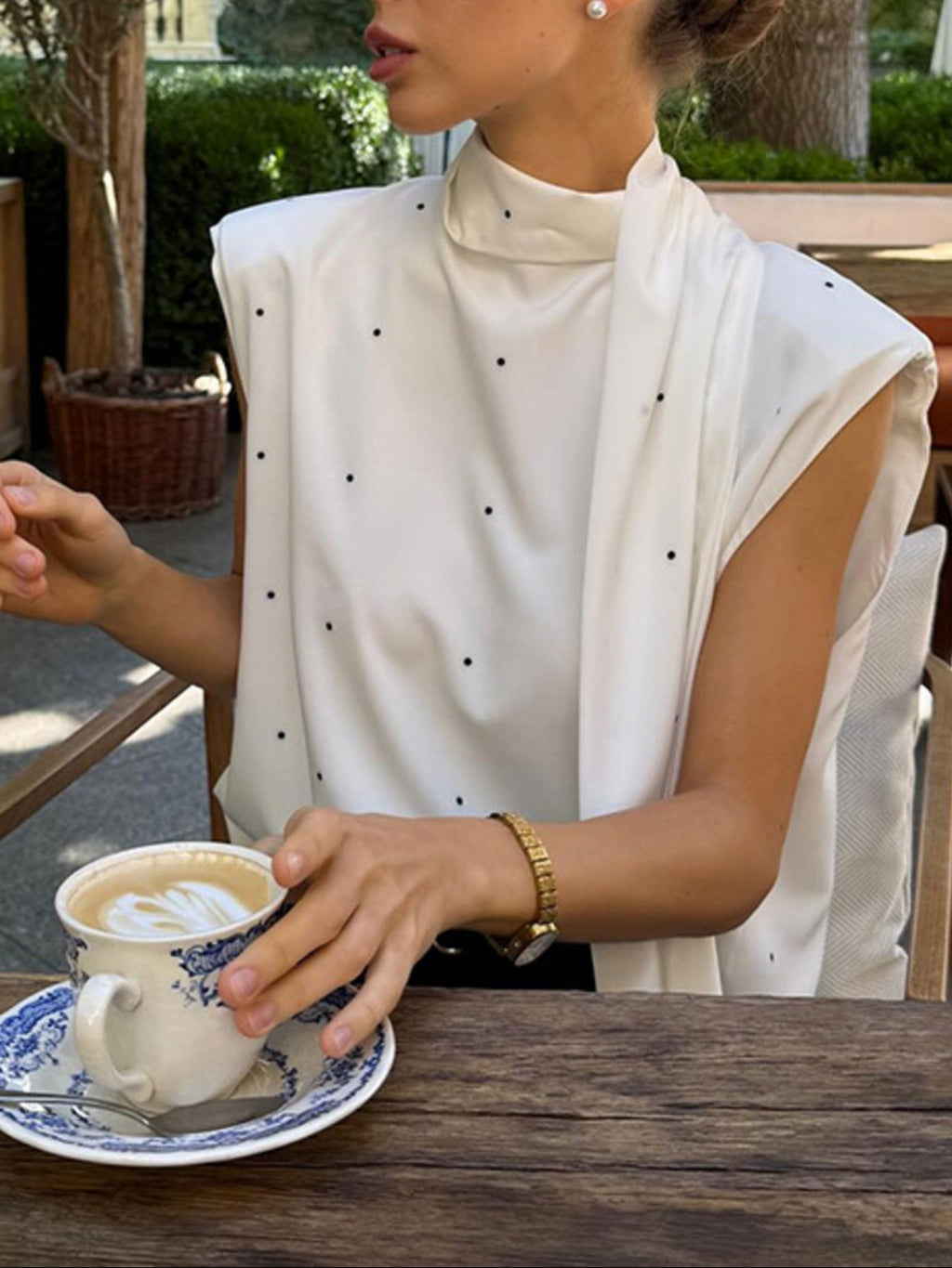 Polka Dot High Neck Tank ef4f188d-cff8-48d1-87df-b4daf016272f-Max