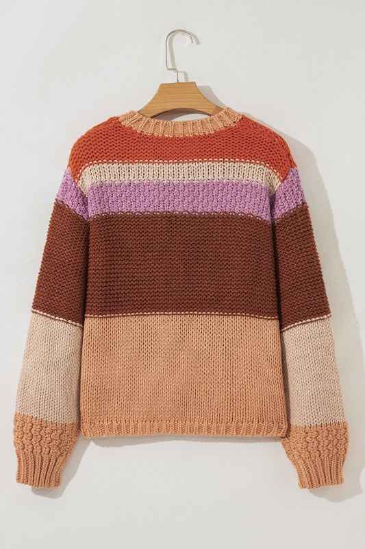 Colorblock Drop Shoulder Cropped Sweater ef55b528-9036-4cb0-8ed3-f3d76b4fdc67