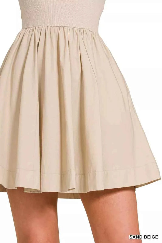Combined Knit Tube Top Flare Mini Dress ef56f7f837934c79961f1e11cac011f9-Max-Origin