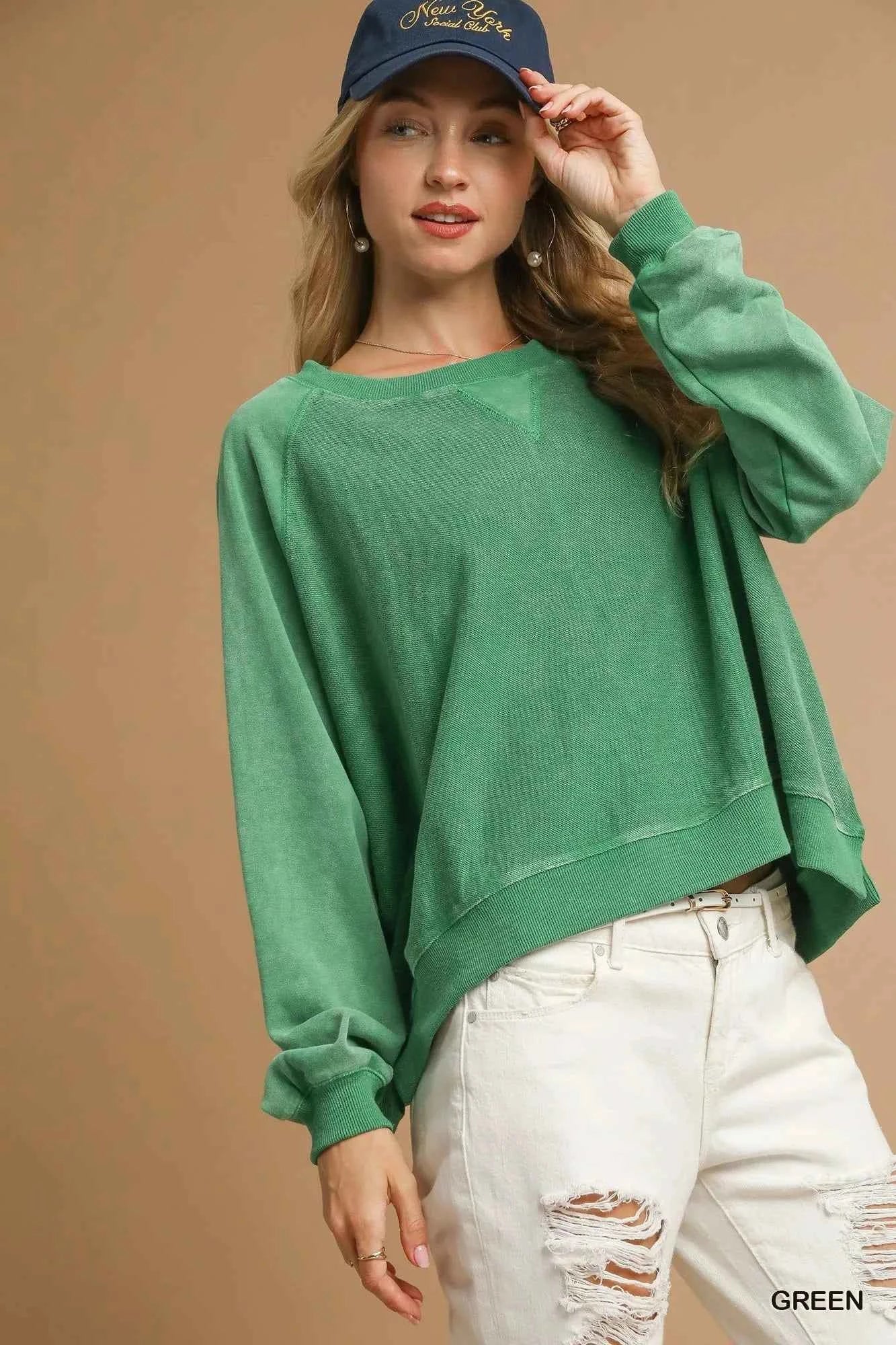 Umgee Mineral Wash French Terry Sweatshirt ef5d4216-82c6-43c8-9eec-fa0055d6486e-Max-Origin