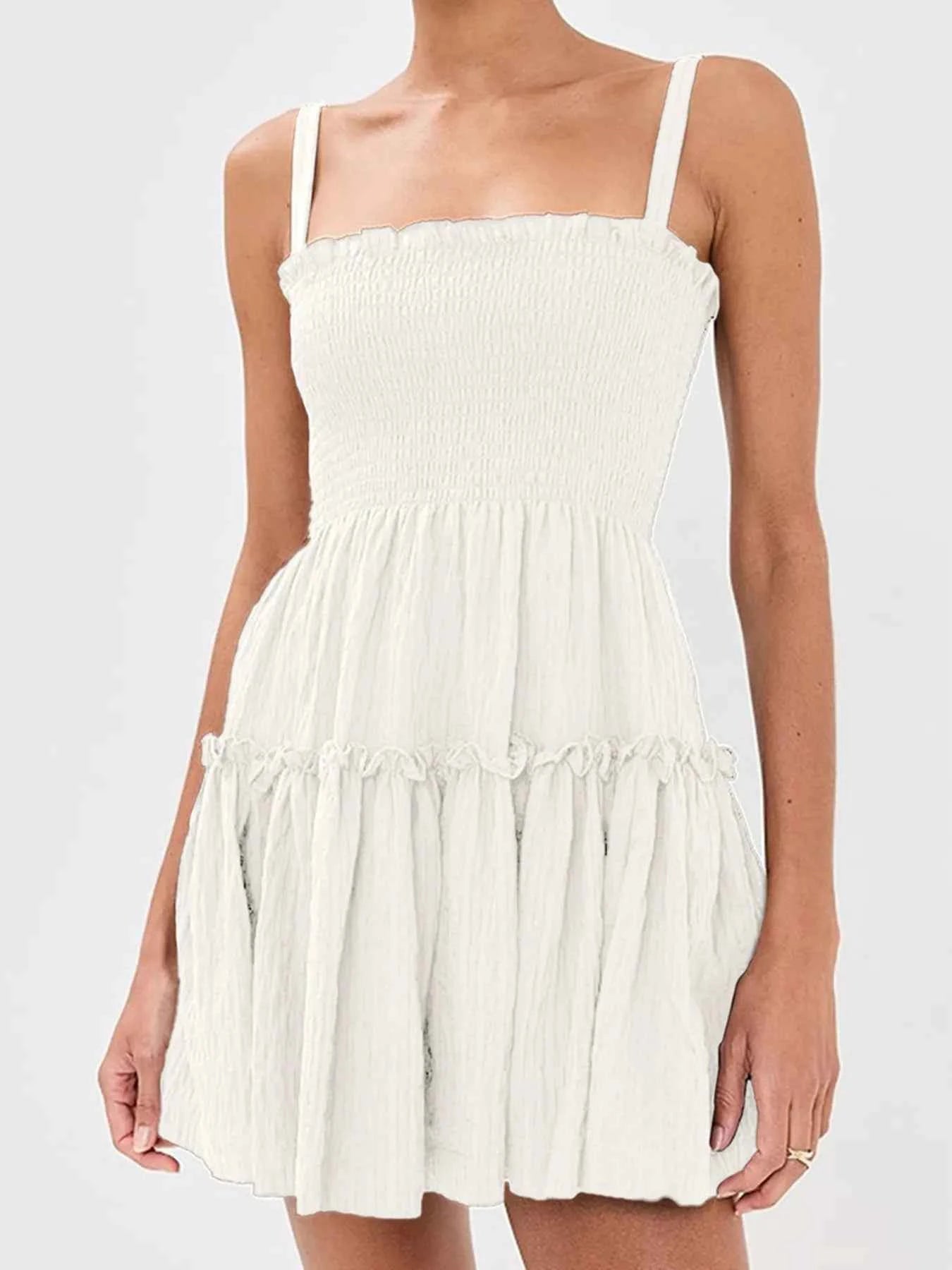 Smocked Frill Cami Mini Dress White ef63ff784d934846819f496a2a245d3a-Max-Origin