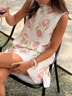 Floral Pattern Sleeveless Mini Dress Dusty Pink ef6d66911e7a4135a586eb93e303bf21-Max-Origin