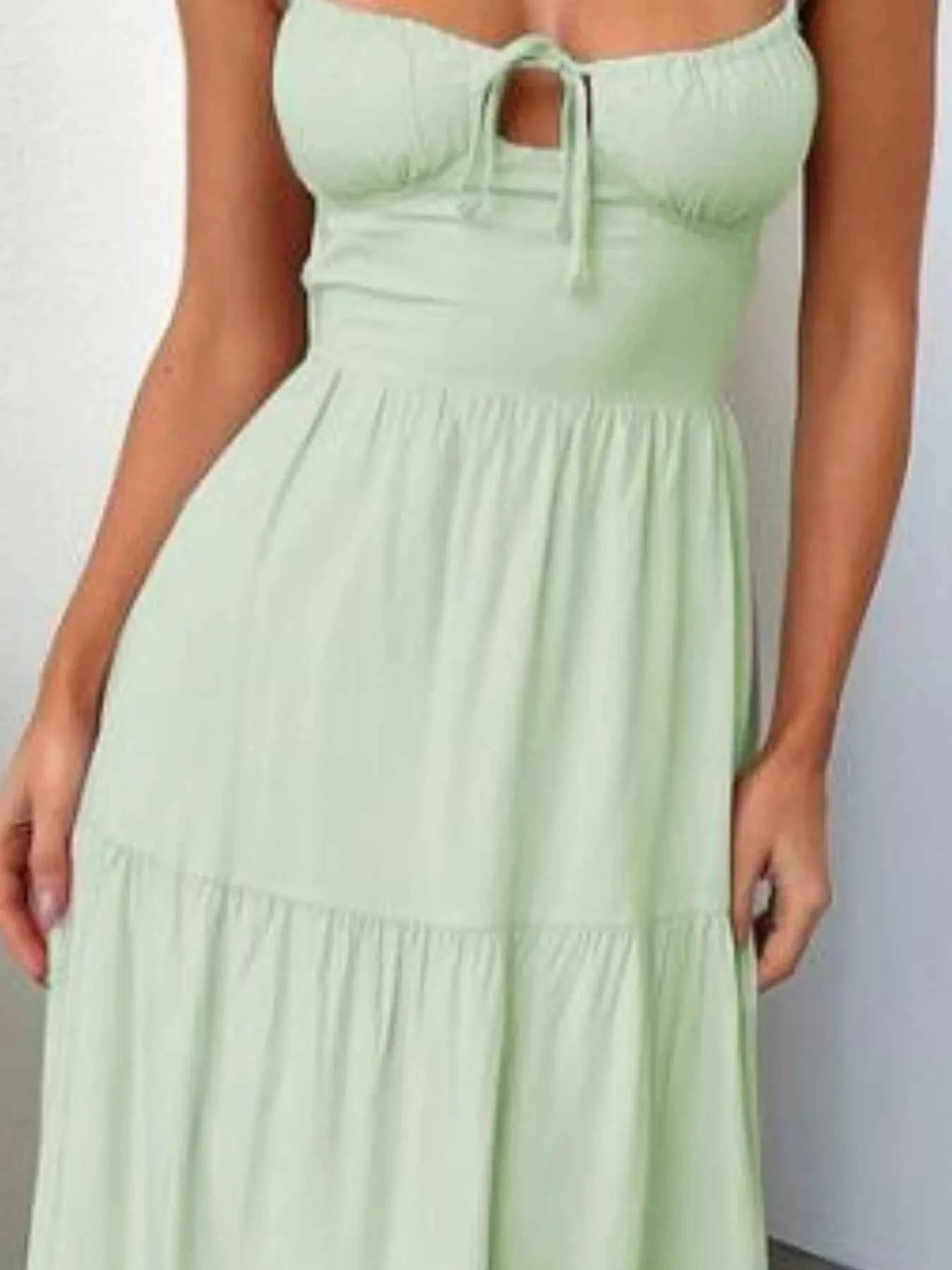 Tiered Lace Up Spaghetti Straps Maxi Dress ef7e0767-4a9d-47a9-a2bf-0c9b7bbab548-Max-Origin