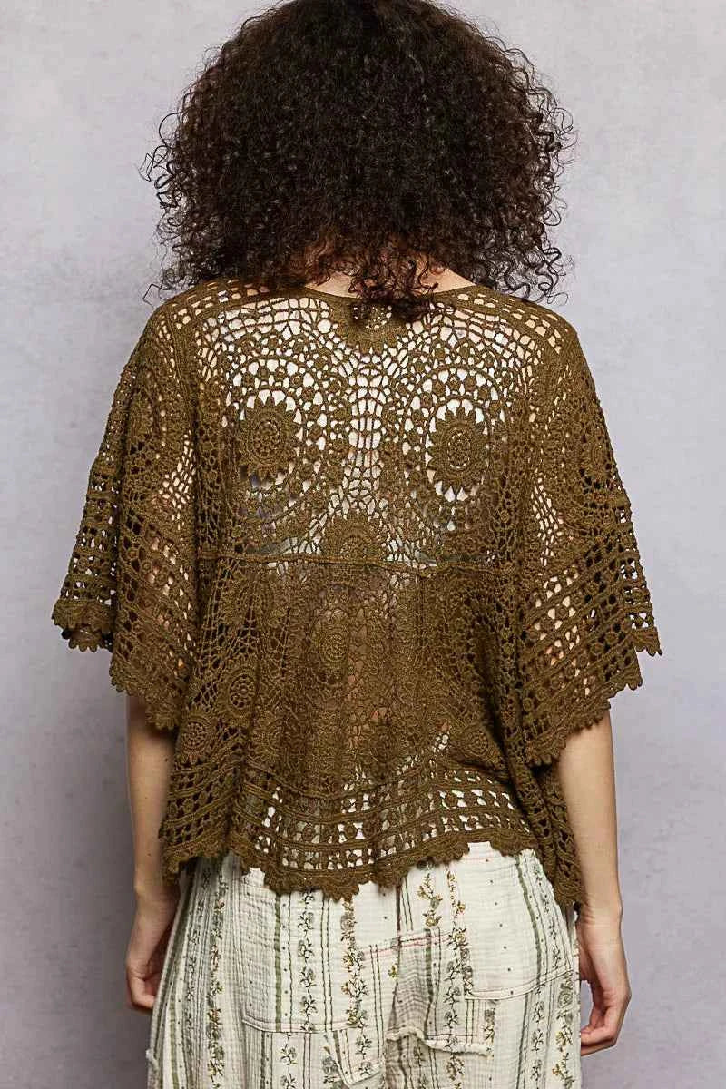 POL V-Neck Crochet Top with Scalloped Hem ef8f6b1a-3d12-4b13-8e86-f17b0ae0cbed-Max-Origin