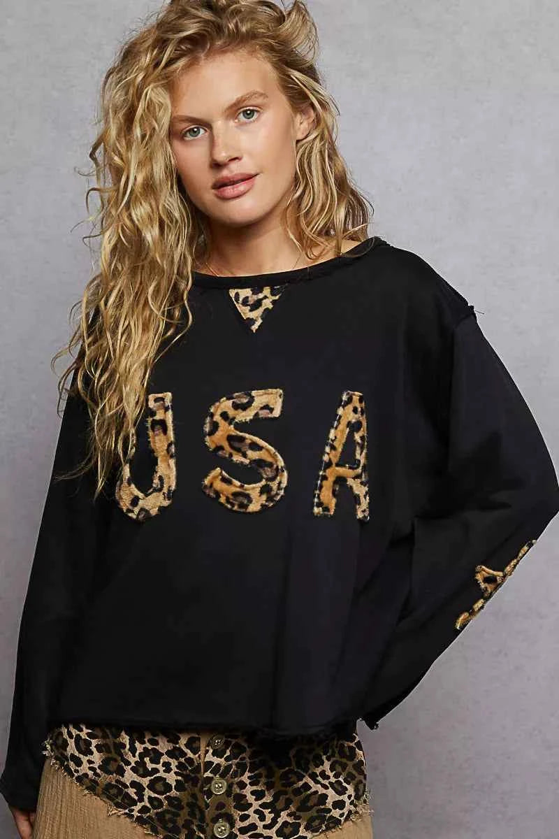 POL Round Neck Long Sleeve French Terry Sweatshirt with USA Letter Animal Patch ef9d87e6-6e5d-4324-8b77-af07db1c2132-Max-Origin
