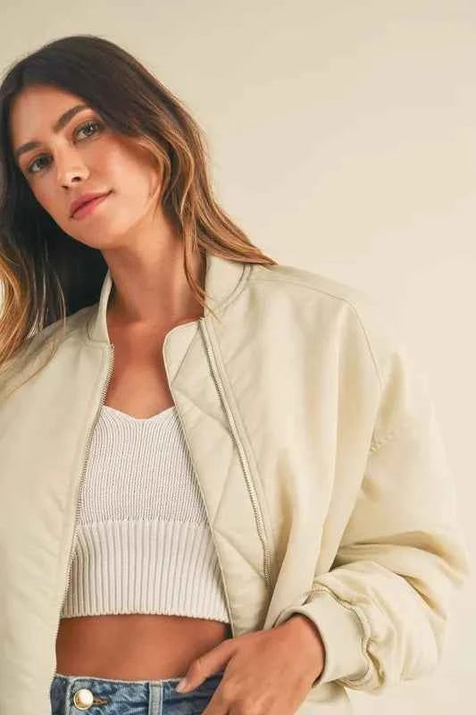 MABLE Back Ruched Utiltiy Bomber Jacket efbd4146068b49d6839577dfd2ca8768-Max-Origin