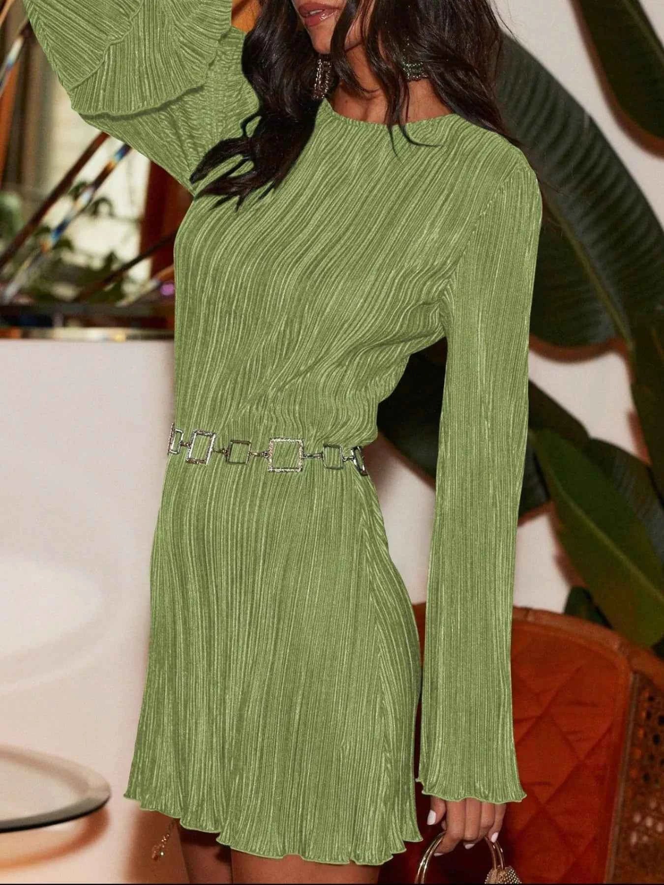 Cutout Back Flare Sleeve Dress efc3cc22-56e5-4e6b-86da-71c57484f962-Max-Origin