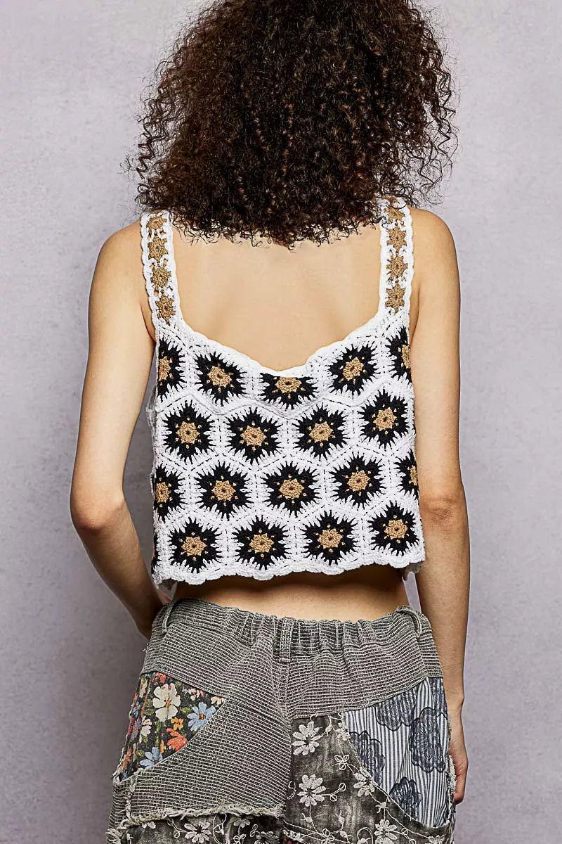 POL Handmade Crochet Floral Square Neck Cropped Cami efca4362-5edc-420e-9ed6-4965251555a8-Max-Origin