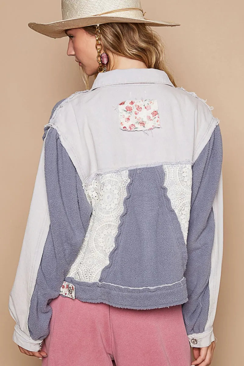 POL Crochet Patch Exposed Seam Button Up Jacket efd6d62b-b1f4-4b3f-a38d-0ebe7711885b-Max