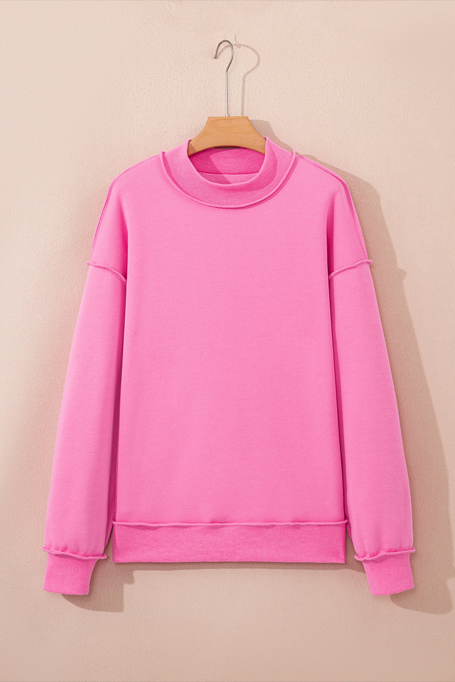 Tillandsia Purple Oversize Drop Shoulder Reversible Mock Neck Sweatshirt efe55f38f5f60e94