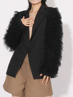 One Button Mesh Long Sleeve Blazer f000e5a4-1dd8-4b39-aab0-a7da275149f7-Max-Origin