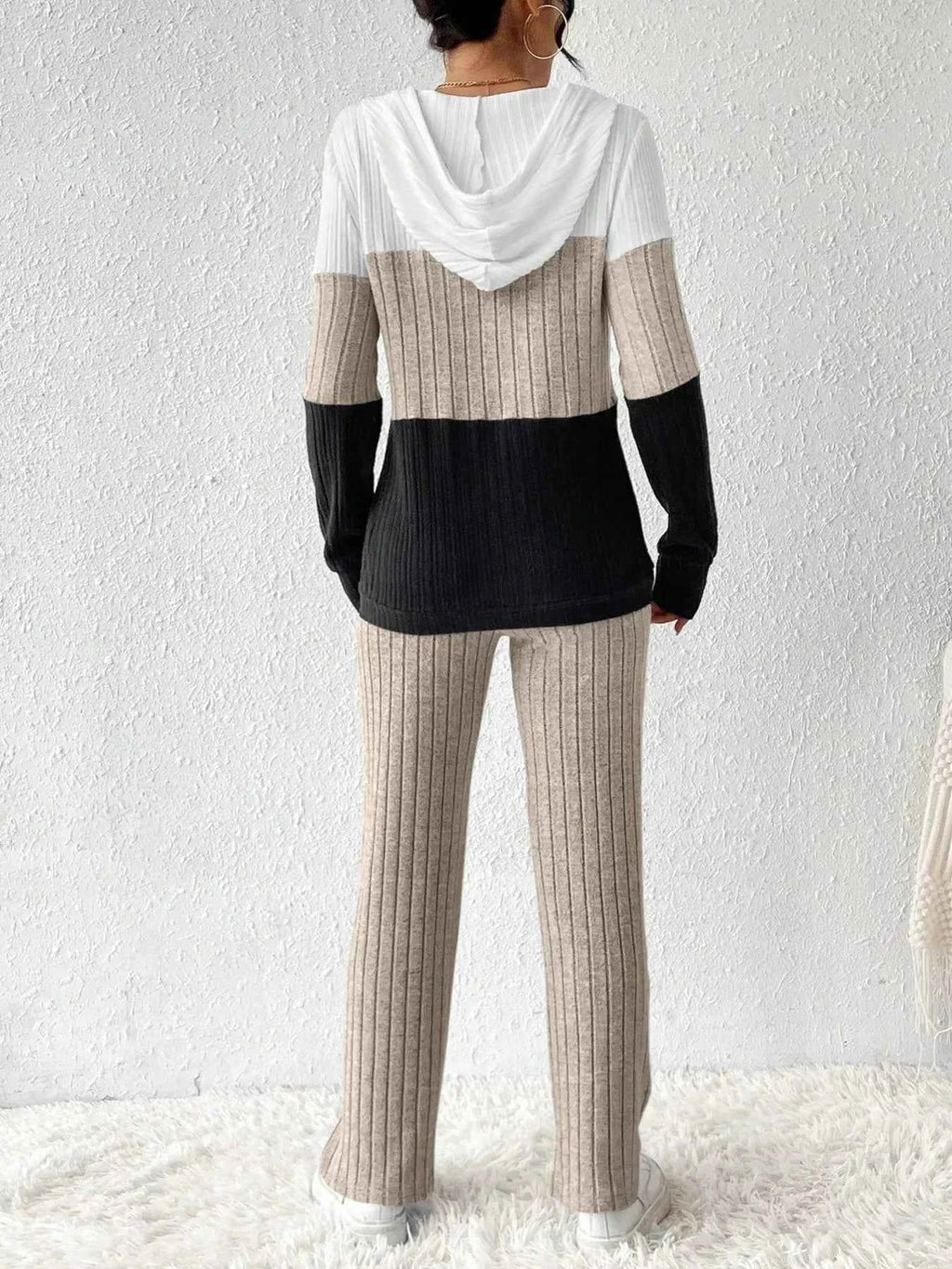 Color Block Half Zip Hooded Top and Pants Set f001daea2e5f4fe1b7dbe1295d759b29-Max-Origin