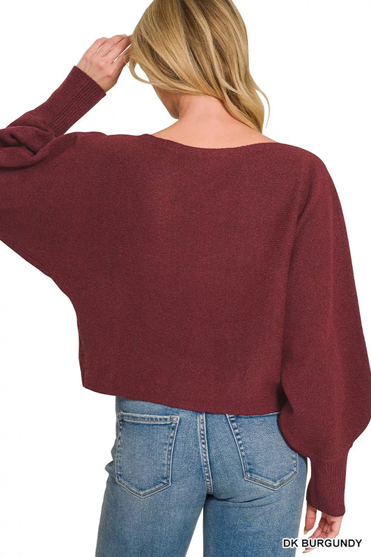 Boat Neck Balloon Sleeve Sweater f00fe9df064d4d26a05b5339db4e5b35-Max-Origin