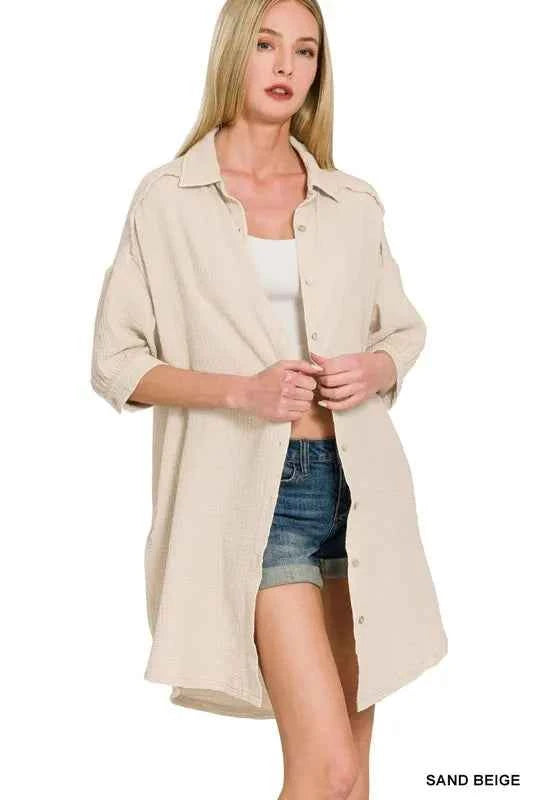 Washed Double Gauze Button Down Shirt Dress f026bb65e1894832b2c240452a2f2cdc-Max-Origin