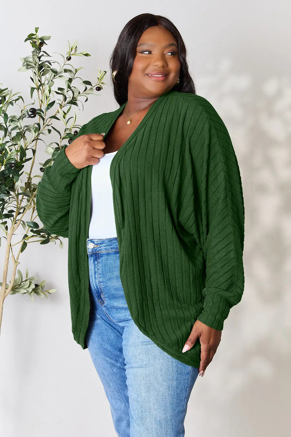 Basic Bae Full Size Ribbed Cocoon Cardigan f029fa9204c5445cbd29eed730a43618-Max