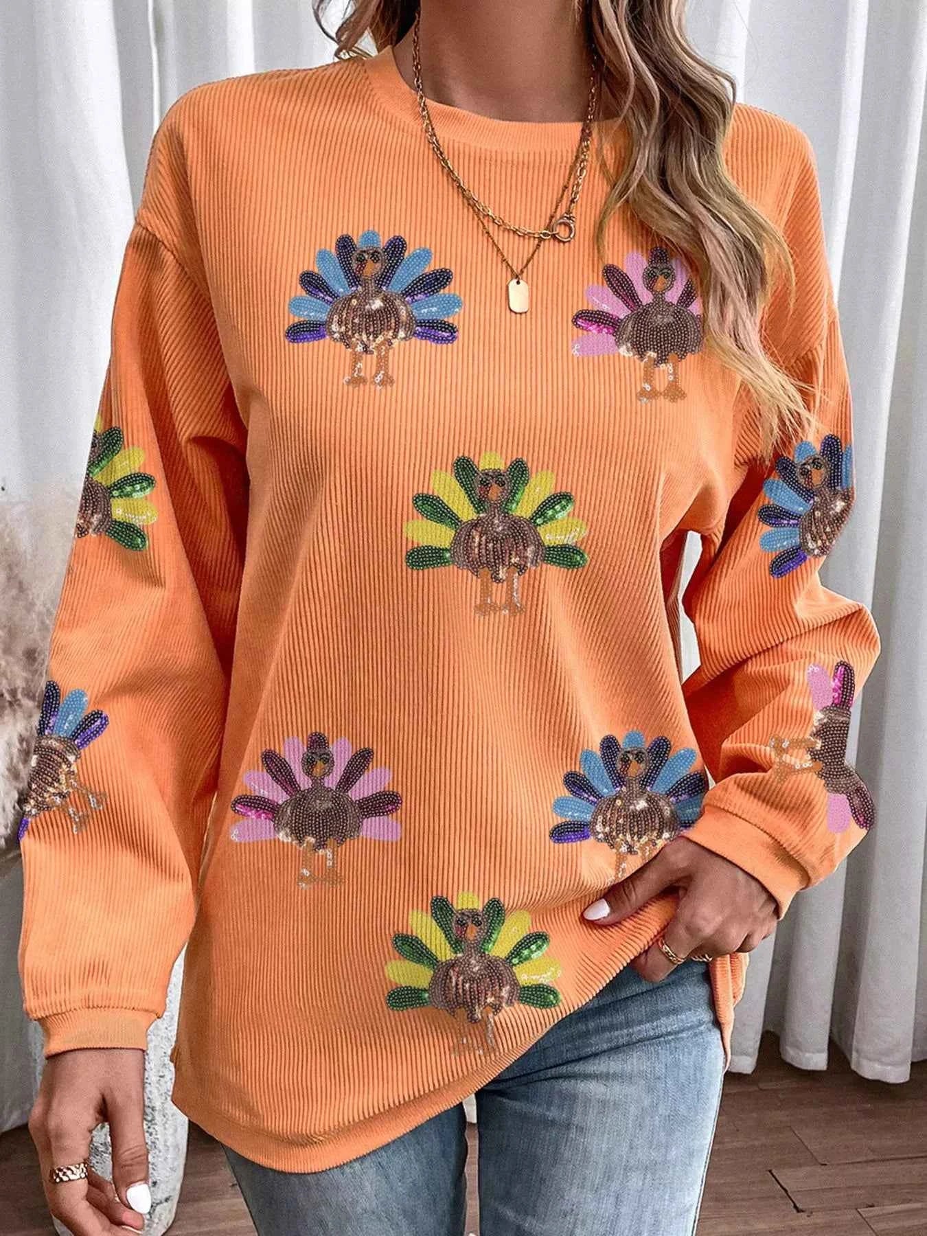 Turkey Graphic Corded Baggy Sweatshirt f02fd1a7-6ee2-4de4-8ffa-e0957622bf7b-Max-Origin