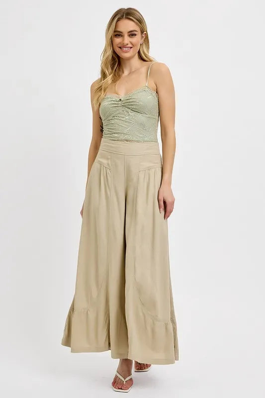 RISEN Shirring Detail Wide Leg Pants f02fda90-e846-4553-9da8-a36353de9f33-Max
