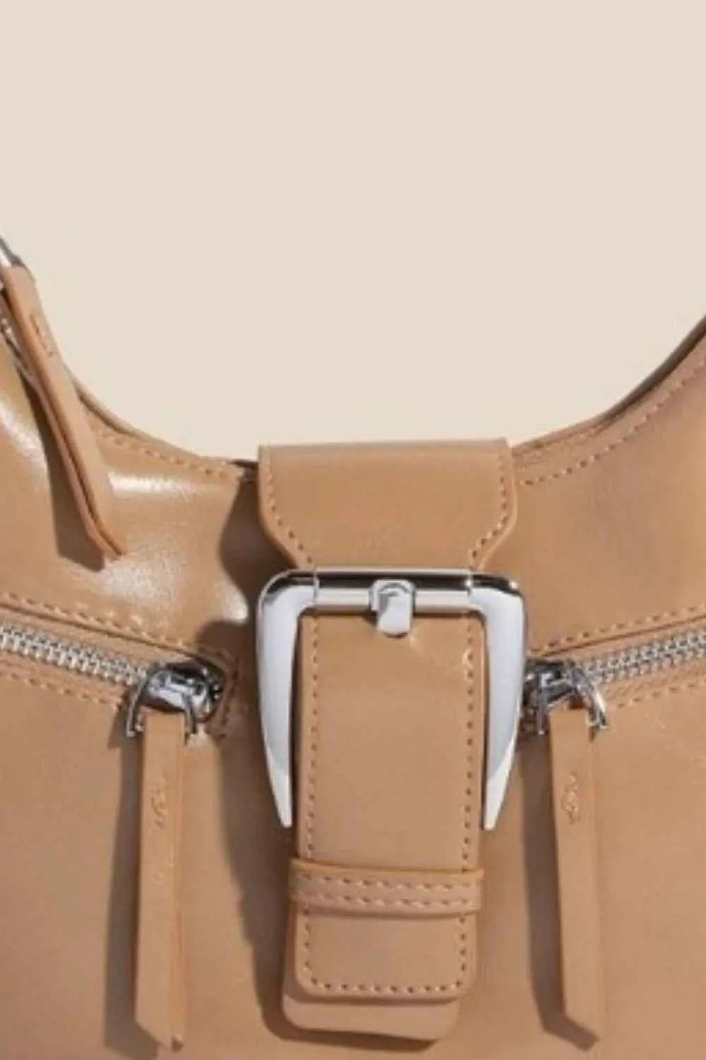 Fame Large Buckle Triple Zipper Hand Bag f030439b-c4c5-4345-8963-b28023570ded-Max-Origin