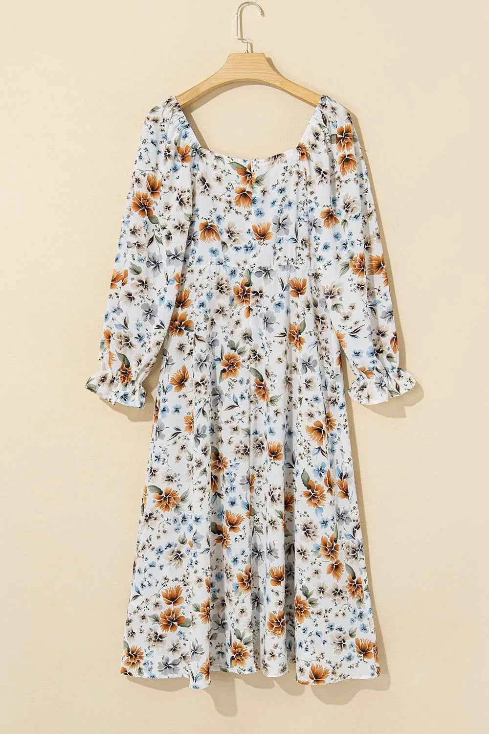 Floral Print Flounce Sleeve Midi Dress f03ccd07-87c6-4a78-8491-744b7341604e-Max-Origin