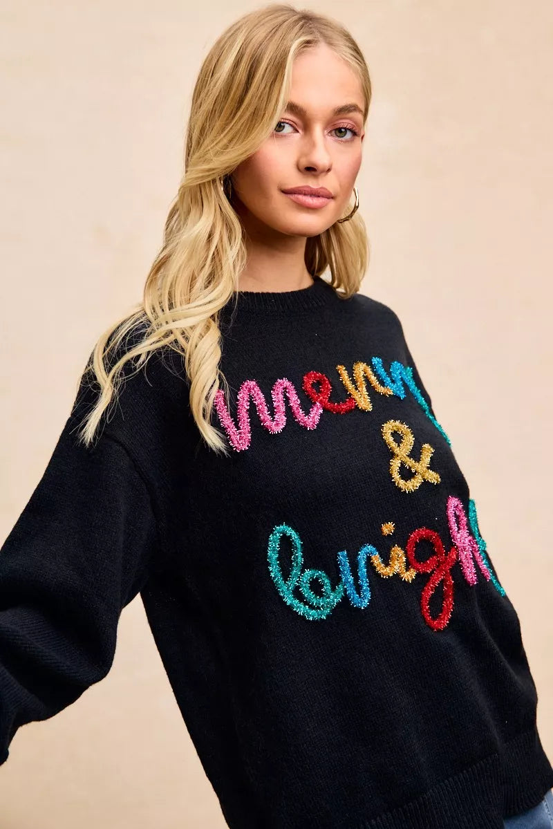 BiBi Tinsel Lettering Christmas Sweater f03cec7f968245f29a4e3e1c82f860f6-Max-Origin