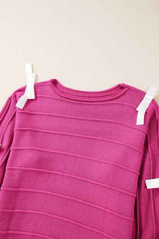 Bow Cut-Out Round Neck Sweater f044de31-7b8d-45f8-b1e9-d8ce37de6d5f