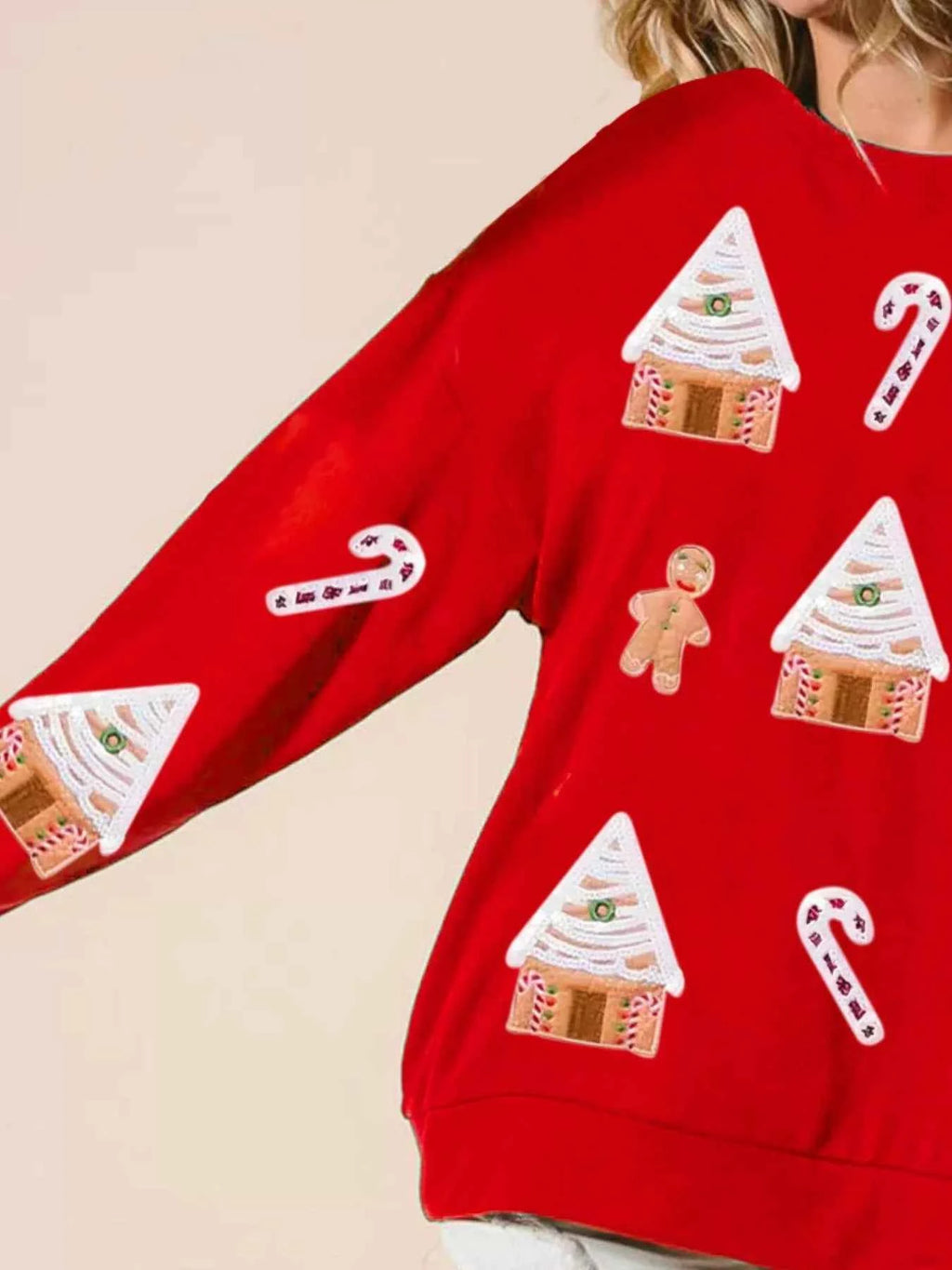 Christmas Gingerbread House Sequin Sweatshirt f0514f6d-35f2-427a-8274-b16a837f4874-Max-Origin