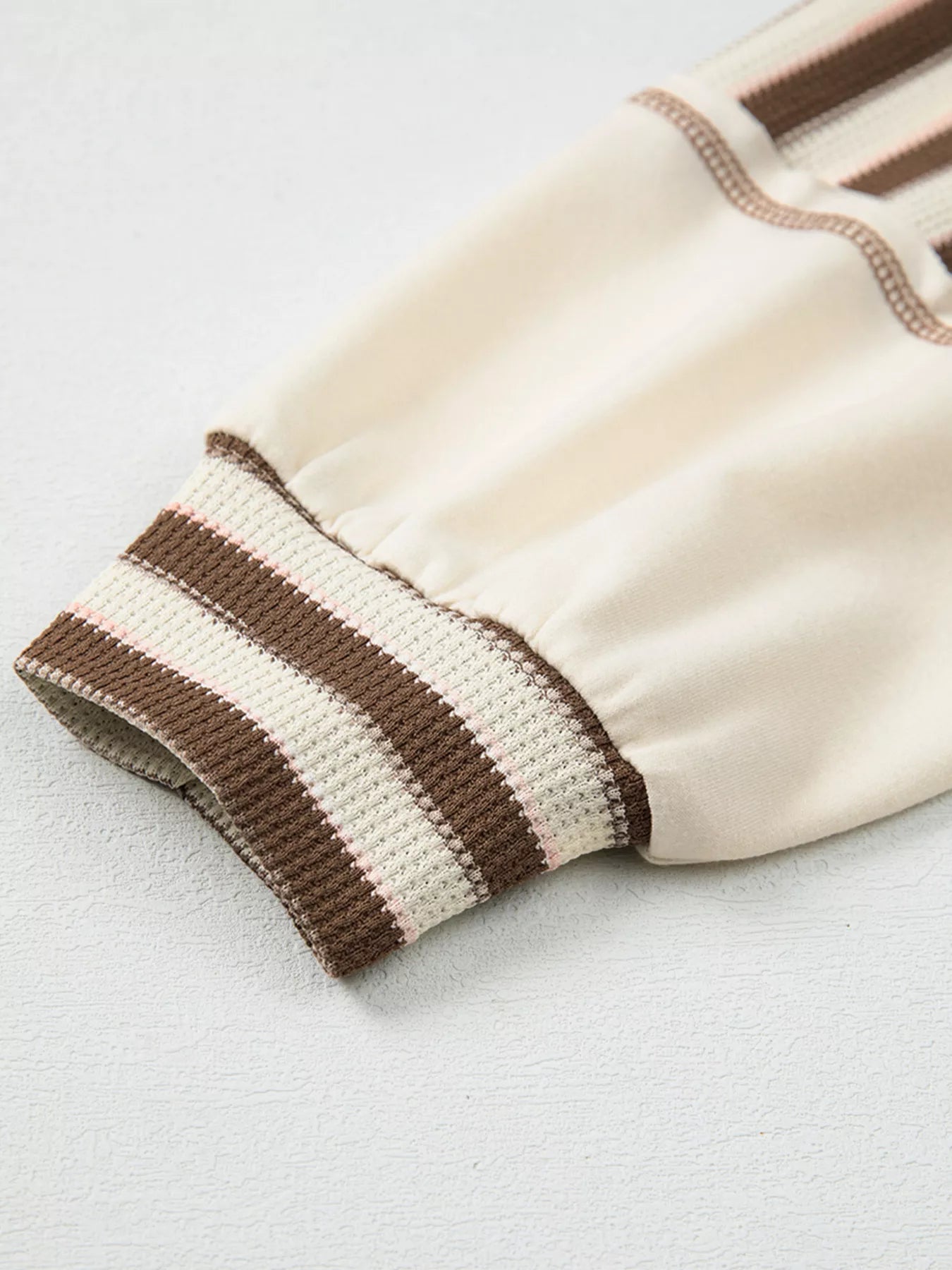Stripe Stitched Detail Color Block Patchwork Oversized Top f05943d0e14c4969beb3b0217f24e5fb-Max-Origin