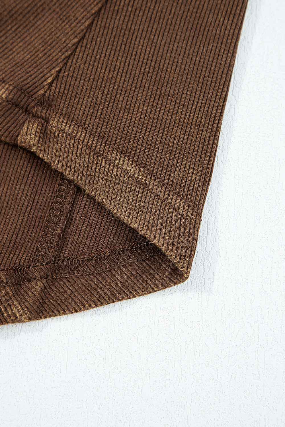 Burgundy Exposed Seam Ribbed Long Sleeve Top f067942412042322