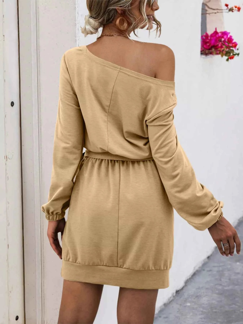 One Shoulder Tie Waist Dress f074e774-ce4c-4227-bba5-45814ce93c64-Max-Origin