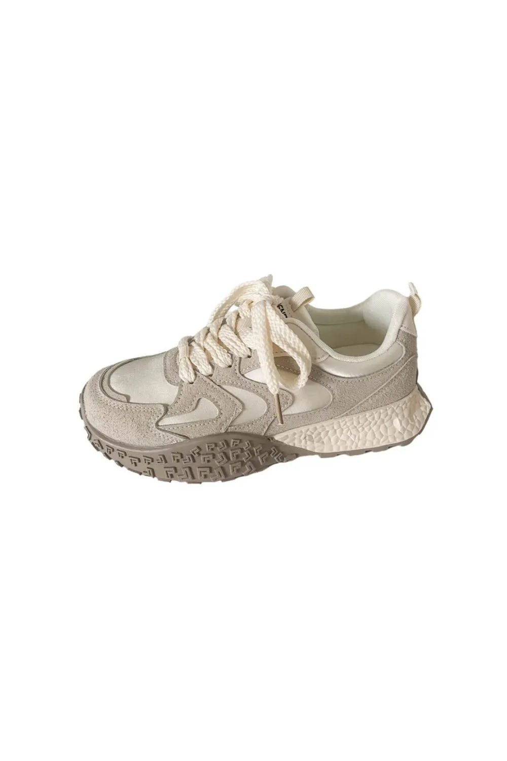 Round Toe Lace Up Platform Athletic Sneakers Ivory f07bc35a-eabf-441c-b0e9-76a3121bf12f-Max