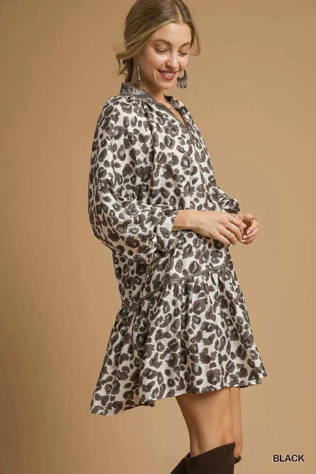 Umgee Leopard Print Tiered Mini Dress f0841841-3d7c-4c15-ac54-06c956a6db09-Max-Origin