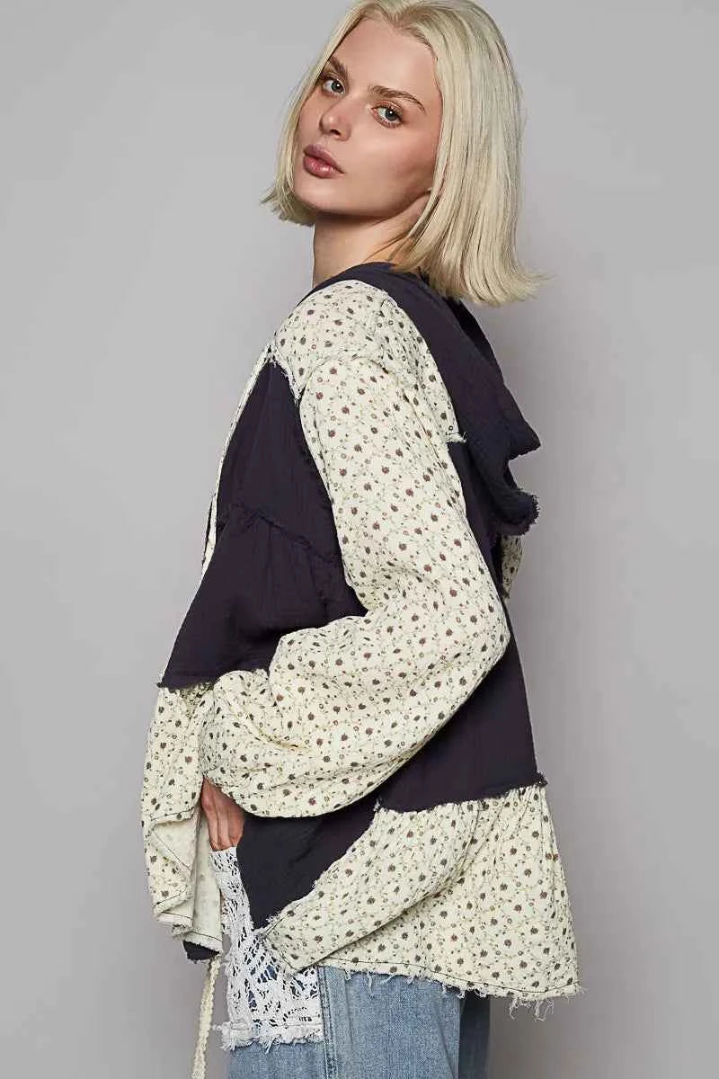 POL Color Block Printed Frayed Hem Hooded Shacket f0851d85-ea81-445d-a605-6e95ec7b435b-Max-Origin