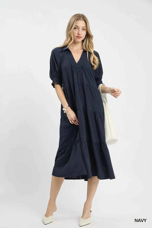 Umgee Solid Tiered Midi Dress f087eba5-6287-4bfd-869f-846f34b607a7-Max-Origin