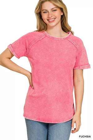 French Terry Washed Curved Hem Top FUCHSIA f08b9912-3363-4eaa-a31f-63176d415d97-Max-Origin