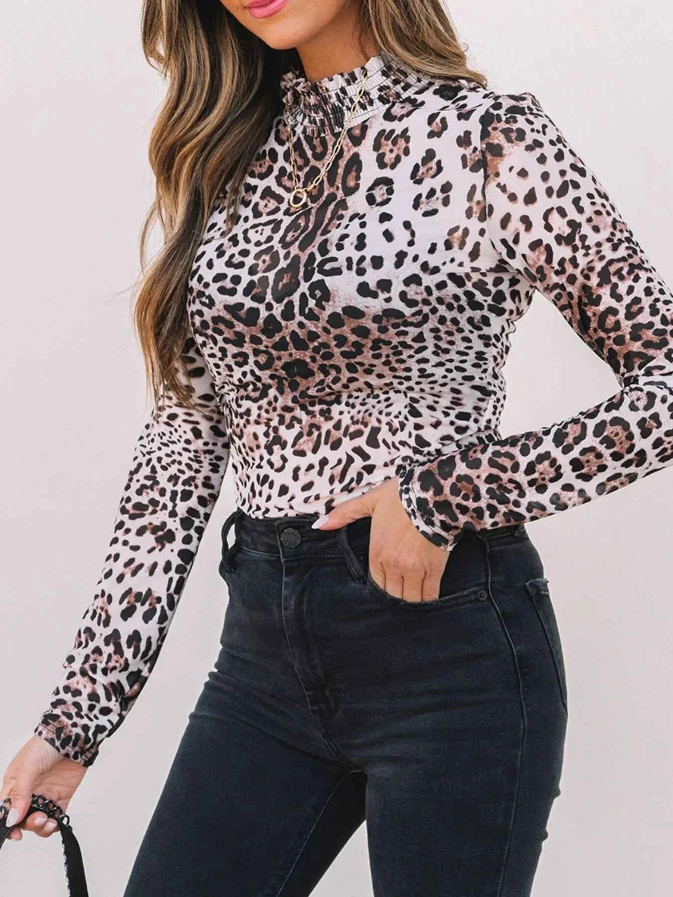 Leopard Print Long Sleeve Mock Neck Bodysuit f0976d02-6de4-42a5-85d5-69079115ef4c-Max-Origin