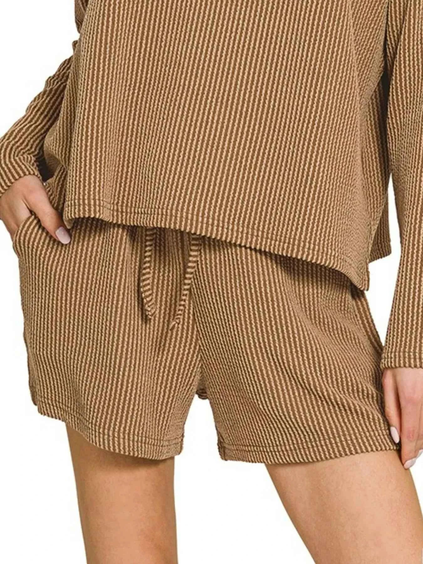 Zenana Corded Rib Long Sleeve Tee and Shorts Set f0b3c652-d7b5-44c0-aeb6-2135006d86c6-Max-Origin