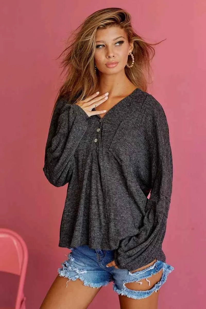 BiBi Textured Knit Hoodie with Buttoned Placket f0c3f604-7abc-4dd8-b700-3e842d363670-Max-Origin