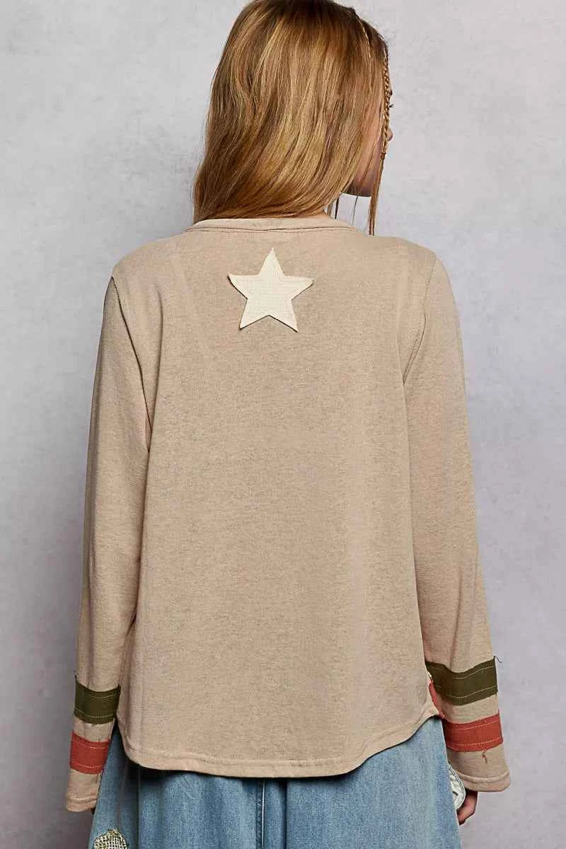 POL Double Gauze American Flag Patch V-Neck Long Sleeve T-Shirt f0d9befc-aaec-4b3b-9b6c-125729351ce0-Max-Origin